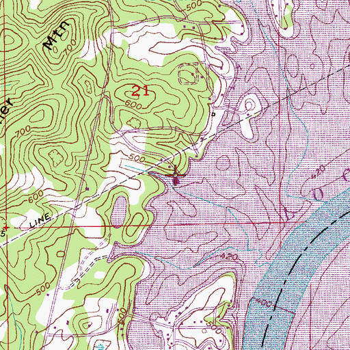 Topographic Map of Burns Marina, AL