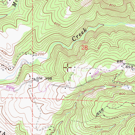 Topographic Map of Titus Ranch, CA