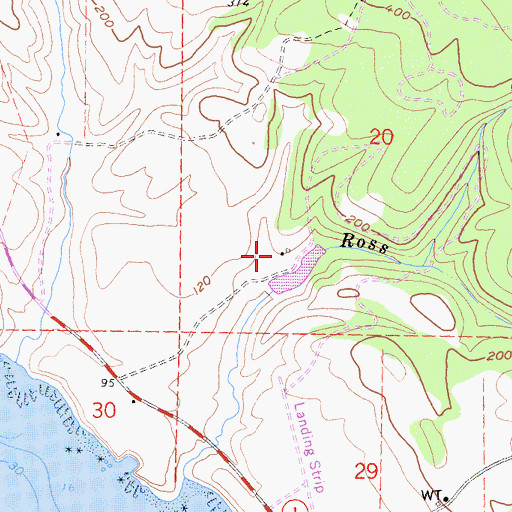 Topographic Map of Warren Ranch, CA