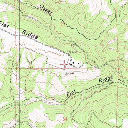 Topographic Map of Flat Ridge Ranch, CA