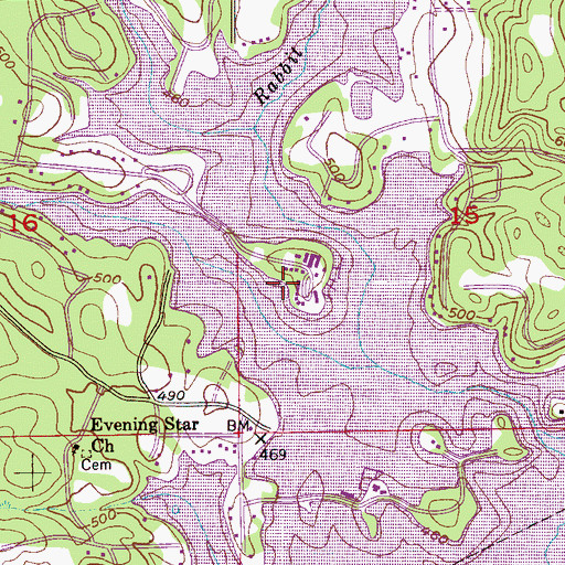 Topographic Map of Coosa Island Marina, AL