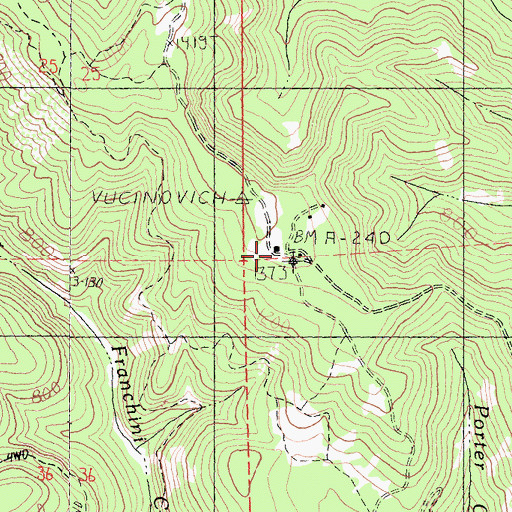 Topographic Map of Yucinovich Ranch, CA