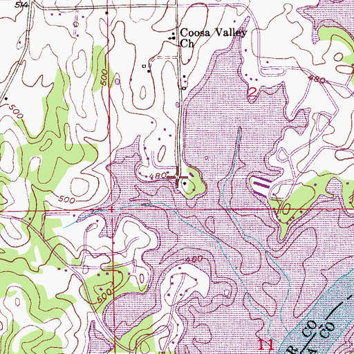 Topographic Map of General Lee Marina, AL