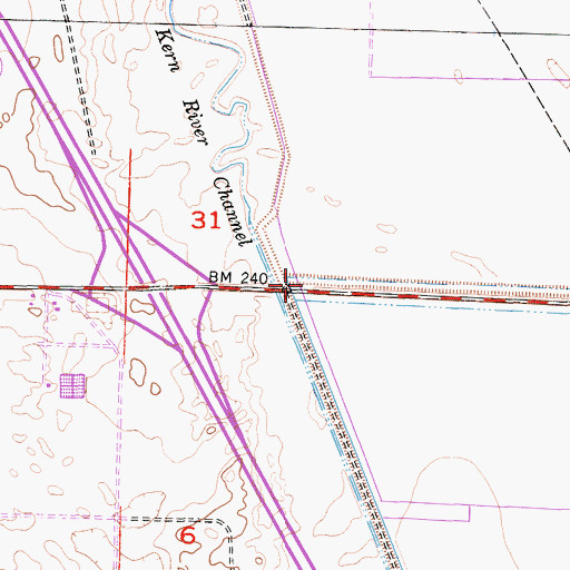 Topographic Map of Old Hart Station, CA
