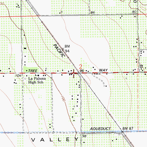 Topographic Map of Arbor, CA