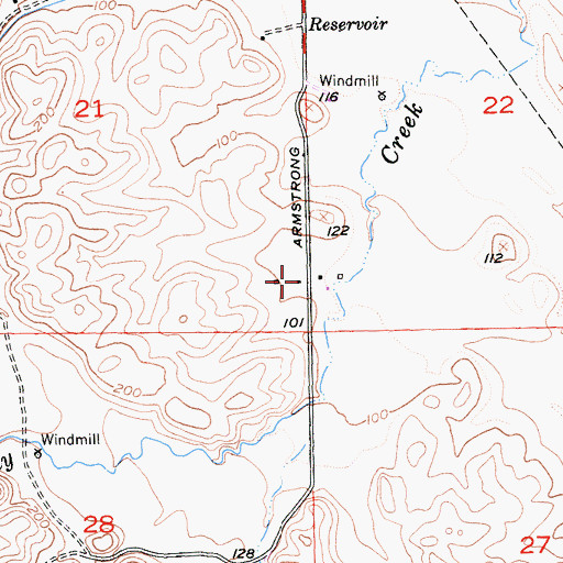 Topographic Map of Armstrong Ranch, CA