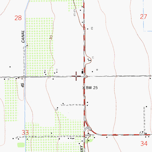 Topographic Map of Excelsior School (historical), CA