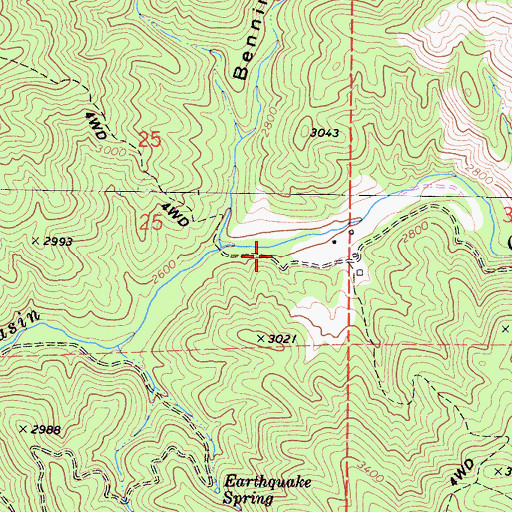 Topographic Map of Gundry Ranch (historical), CA