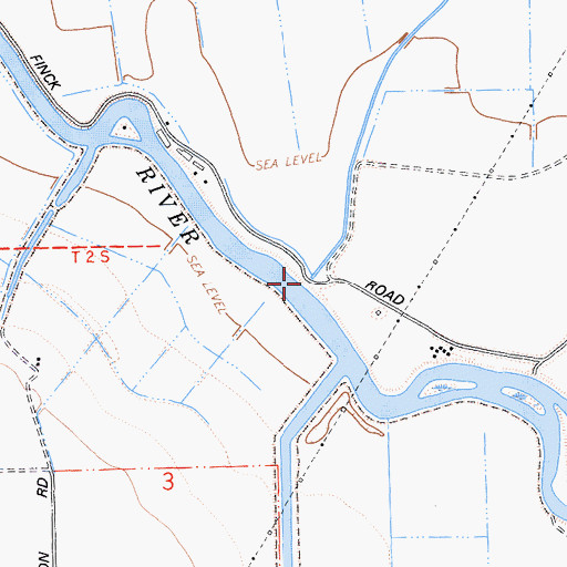 Topographic Map of White House Landing, CA