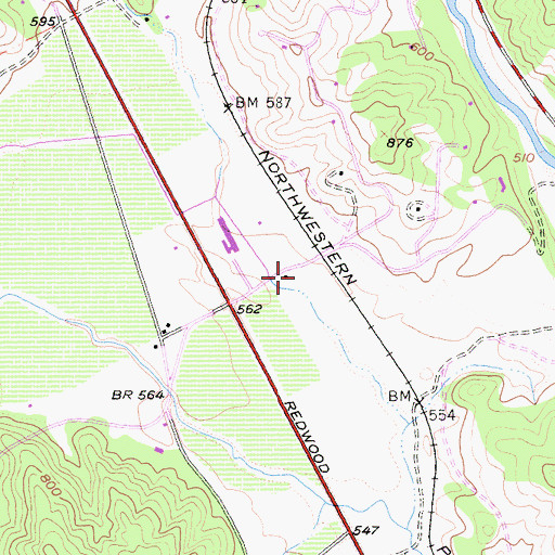 Topographic Map of Henry Ranch, CA