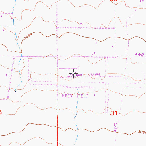 Topographic Map of Krey Field, CA