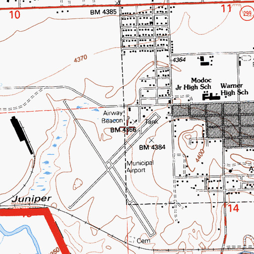 Topographic Map of Alturas Municipal Airport, CA