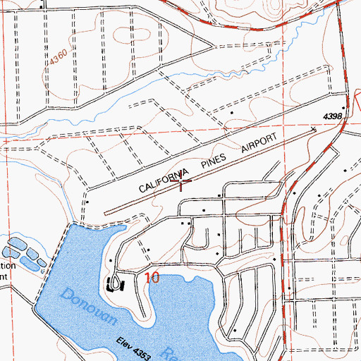 Topographic Map of California Pines Airport, CA