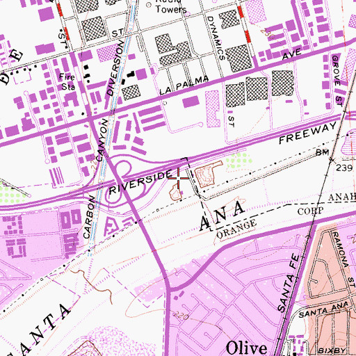 Topographic Map of Orange County Steel Salvage Heliport, CA