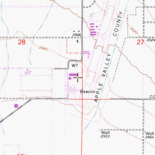 Topographic Map of Apple Valley Airport, CA