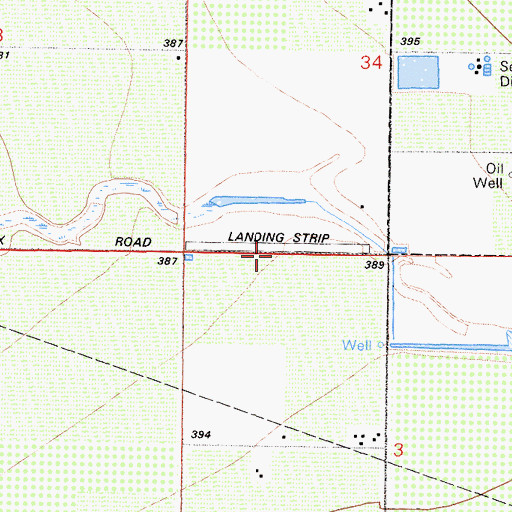 Topographic Map of J and J Crop Dusters Incorporated Airport (historical), CA