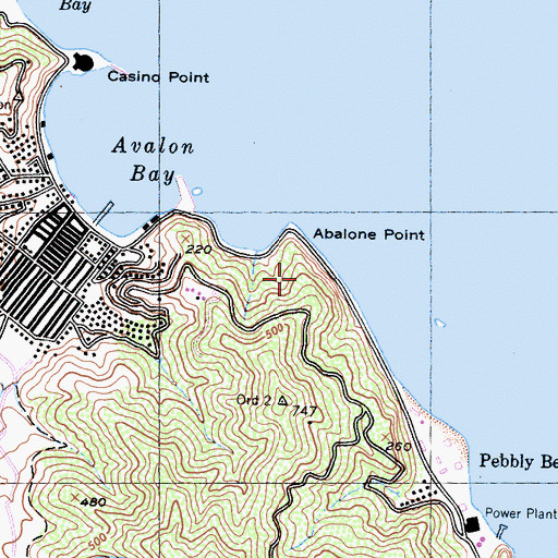 Topographic Map of Avalon Bay Seaplane Base, CA