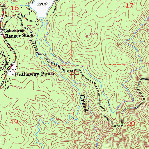 Topographic Map of Hunter Reservoir Heliport, CA