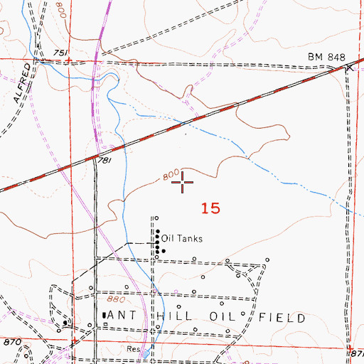 Topographic Map of Rio Bravo Airport (historical), CA
