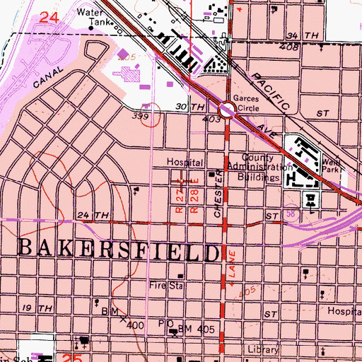 Topographic Map of San Joaquin Community Hospital Heliport, CA