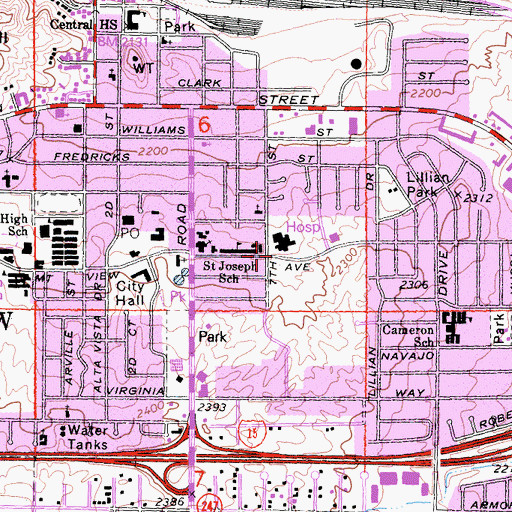 Topographic Map of Barstow Community Hospital Heliport, CA