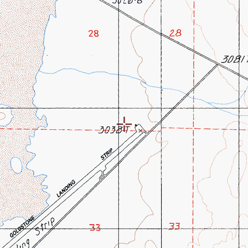 Topographic Map of Goldstone /GTS Airport, CA