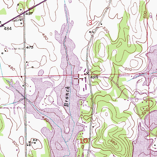 Topographic Map of Rabbit Branch Marina, AL
