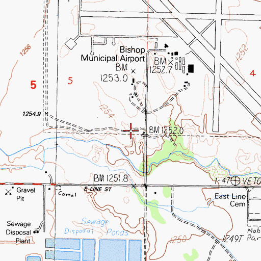 Topographic Map of Inyo County Sheriff Search and Rescue Heliport, CA