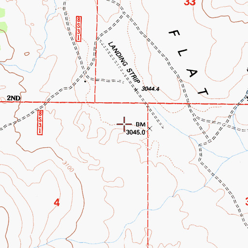 Topographic Map of Coyote Flats Airport (historical), CA