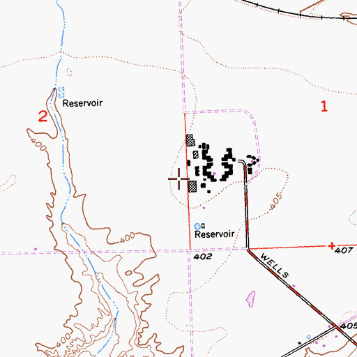Topographic Map of W R Byron Airport, CA