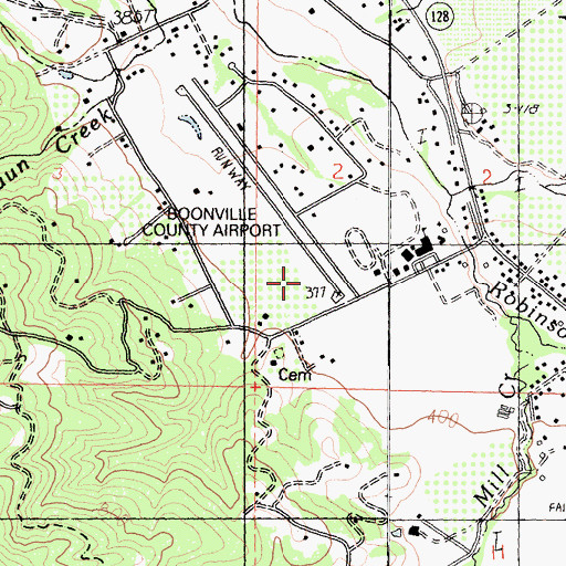 Topographic Map of Boonville Airport, CA