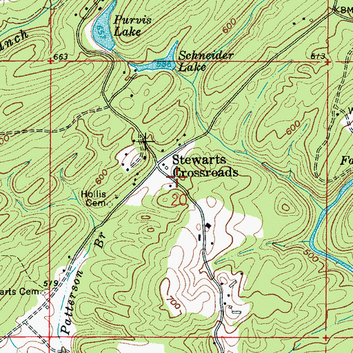 Topographic Map of Stewarts Crossroads Church, AL