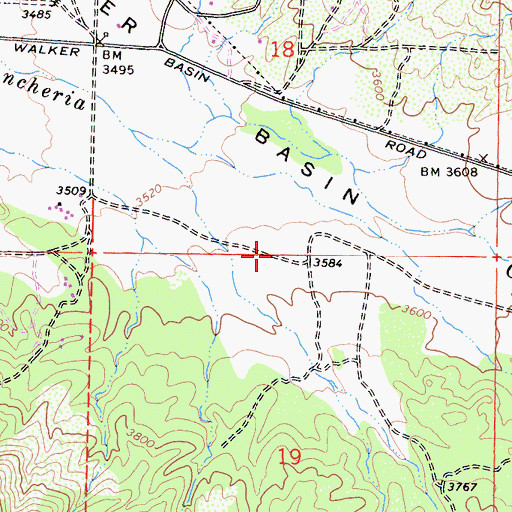 Topographic Map of Shadow Mountain Airstrip (historical), CA