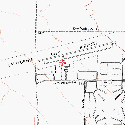Topographic Map of California City Municipal Airport, CA