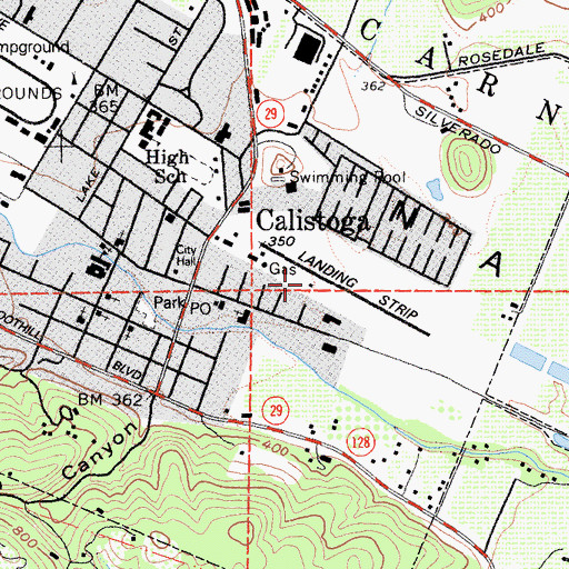 Topographic Map of Calistoga Gliderport (historical), CA