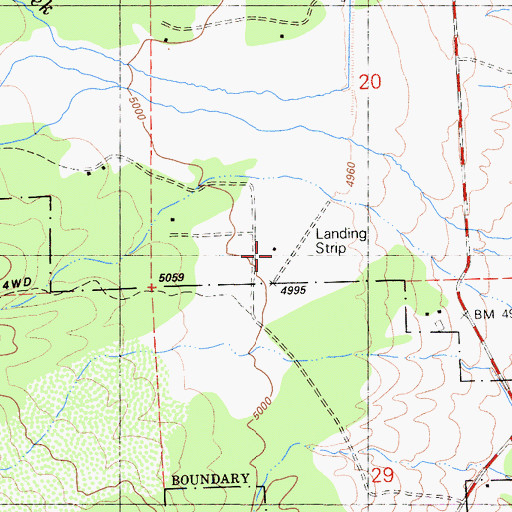 Topographic Map of Totem Pole Ranch Airport, CA