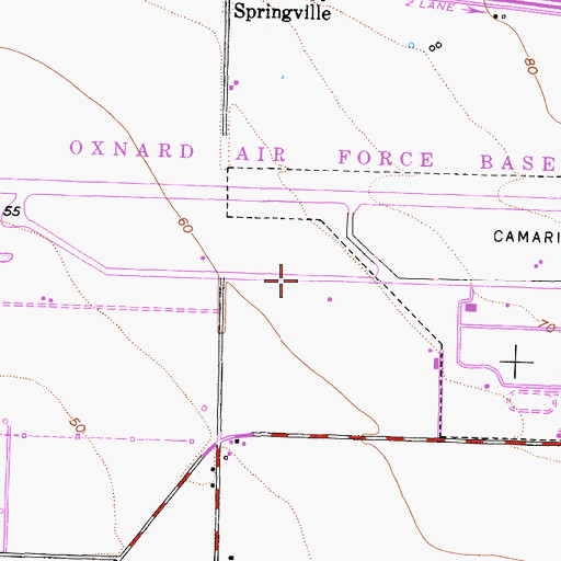 Topographic Map of Camarillo Airport, CA