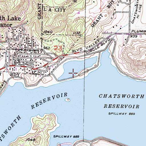 Topographic Map of Hughes-Canoga Park Heliport, CA