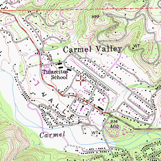 Topographic Map of Carmel Valley Airport (historical), CA