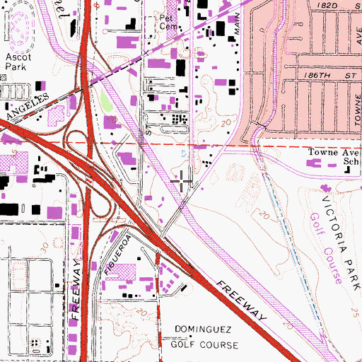 Topographic Map of Goodyear Blimp Base Airport, CA