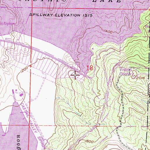 Topographic Map of Castaic Dam Heliport, CA