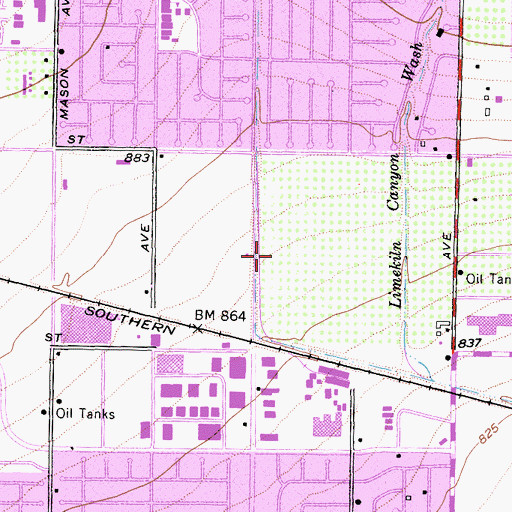 Topographic Map of Los Angeles Times-Northridge Heliport, CA