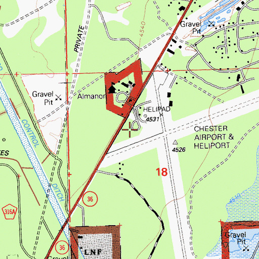 Topographic Map of Chester-US Forest Service Heliport, CA