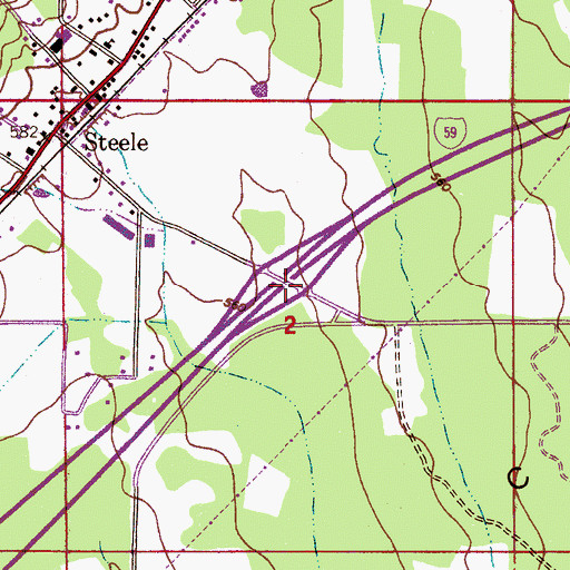 Topographic Map of Interchange 174, AL