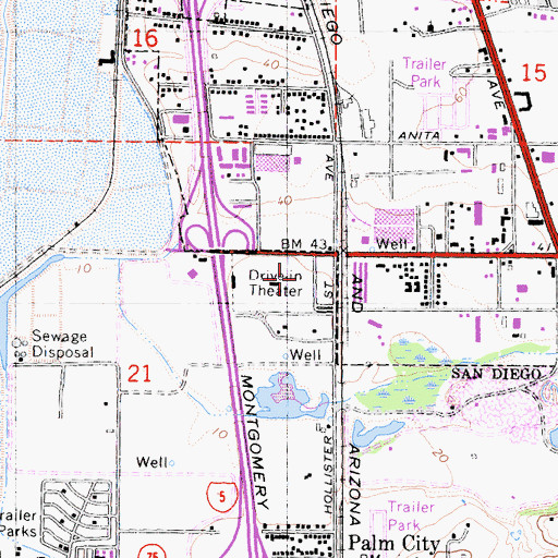 Topographic Map of Parking Lot Heliport, CA