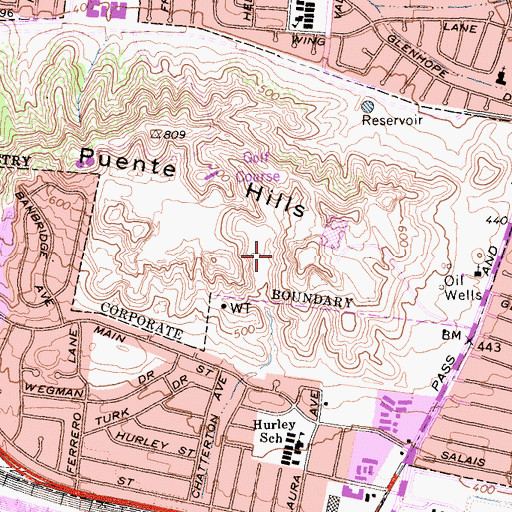 Topographic Map of Recreation and Conference Center Heliport, CA