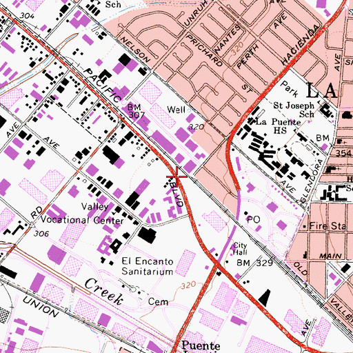 Topographic Map of City of Industry Civic Financial Center Heliport, CA