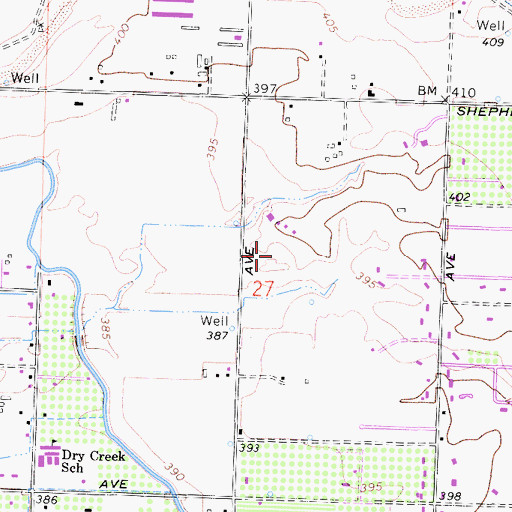Topographic Map of Larsen Heliport, CA