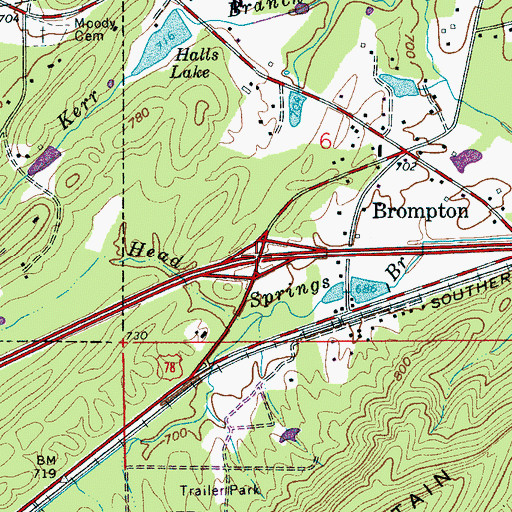 Topographic Map of Interchange 147, AL