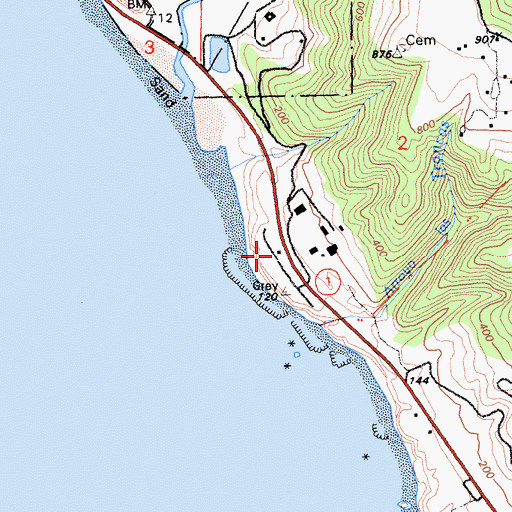 Topographic Map of Las Trancas Airport, CA